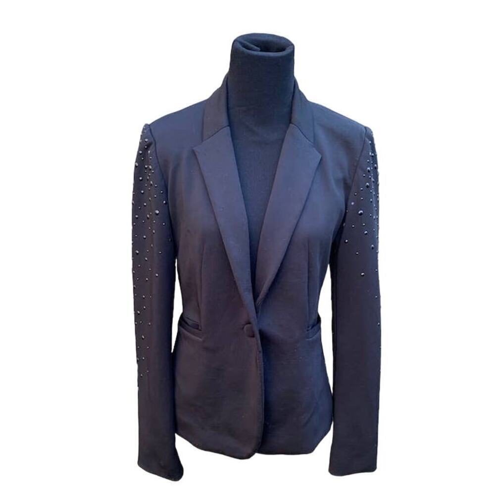 Philosophy Tuxedo Jacket Day to Night Black Studded Embellished Size 2